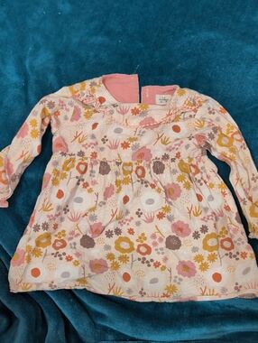 AIMAMA Girls 24M 90cm Retro Floral Cotton Dress Pink Mustard